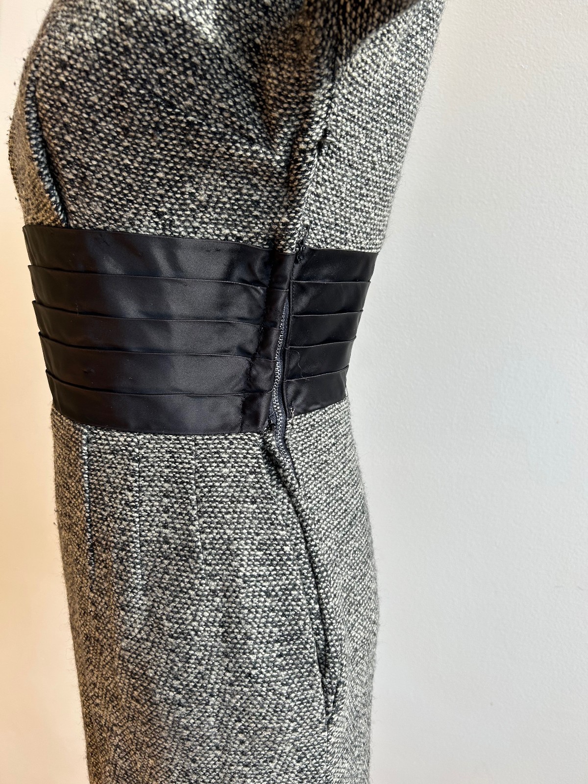 1950s Phyllis De Trano for Georgette Snowstorm Tweed Wiggle Dress Joan Mad Men