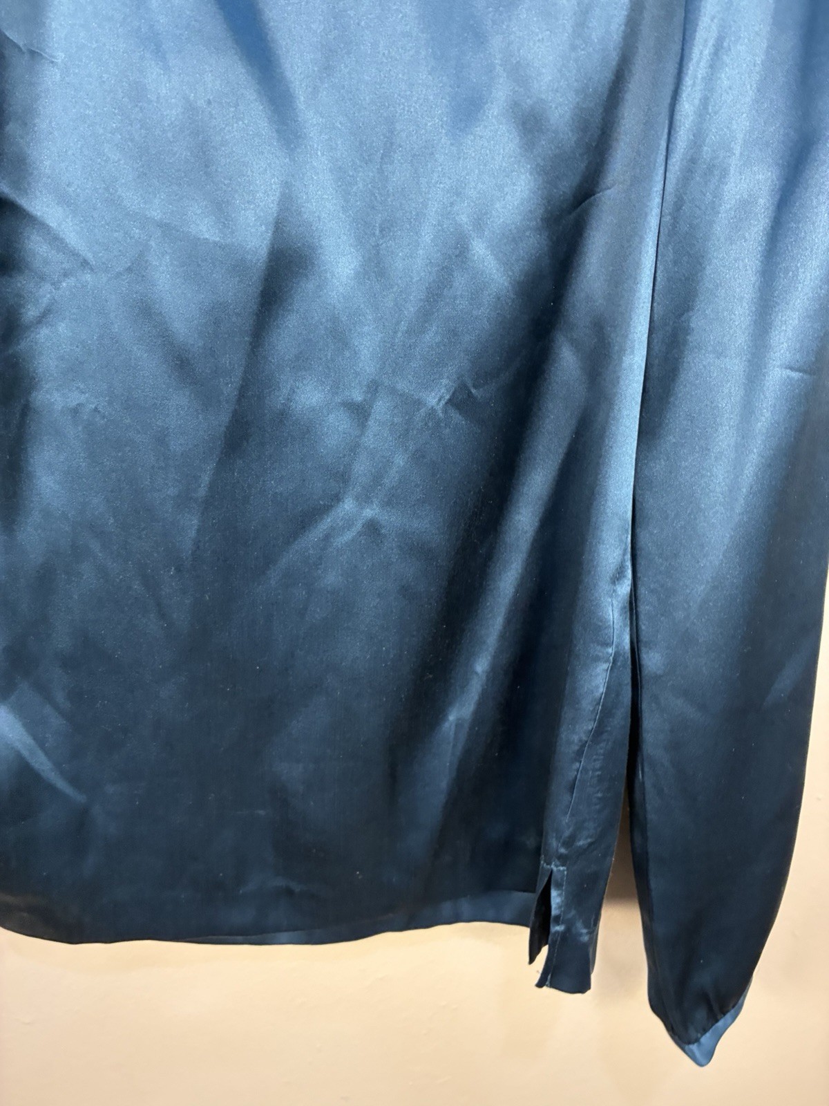 VTG Pendleton 100% Silk Pleat Front Blouse 8 Forest Green Long Sleeve
