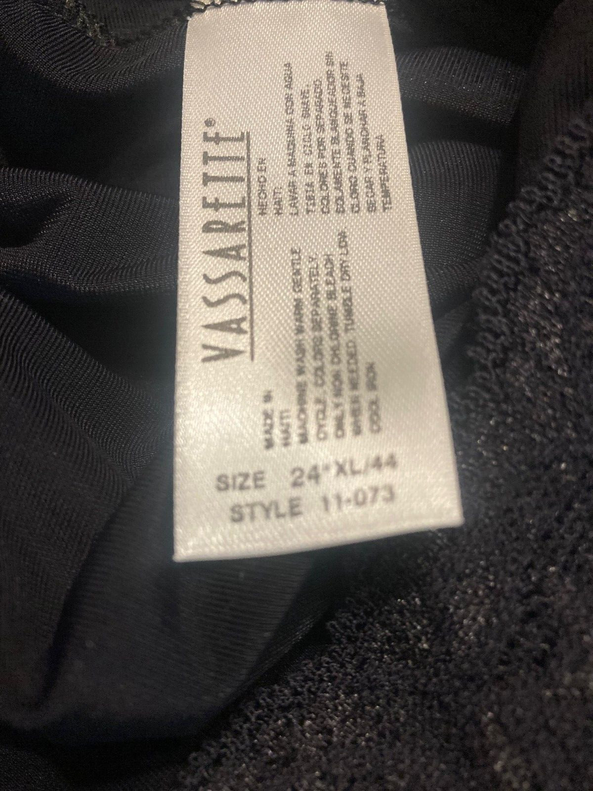 Vassarette BLACK Nylon Half Slip Size 24&Prime; XL/44 Style 11-073
