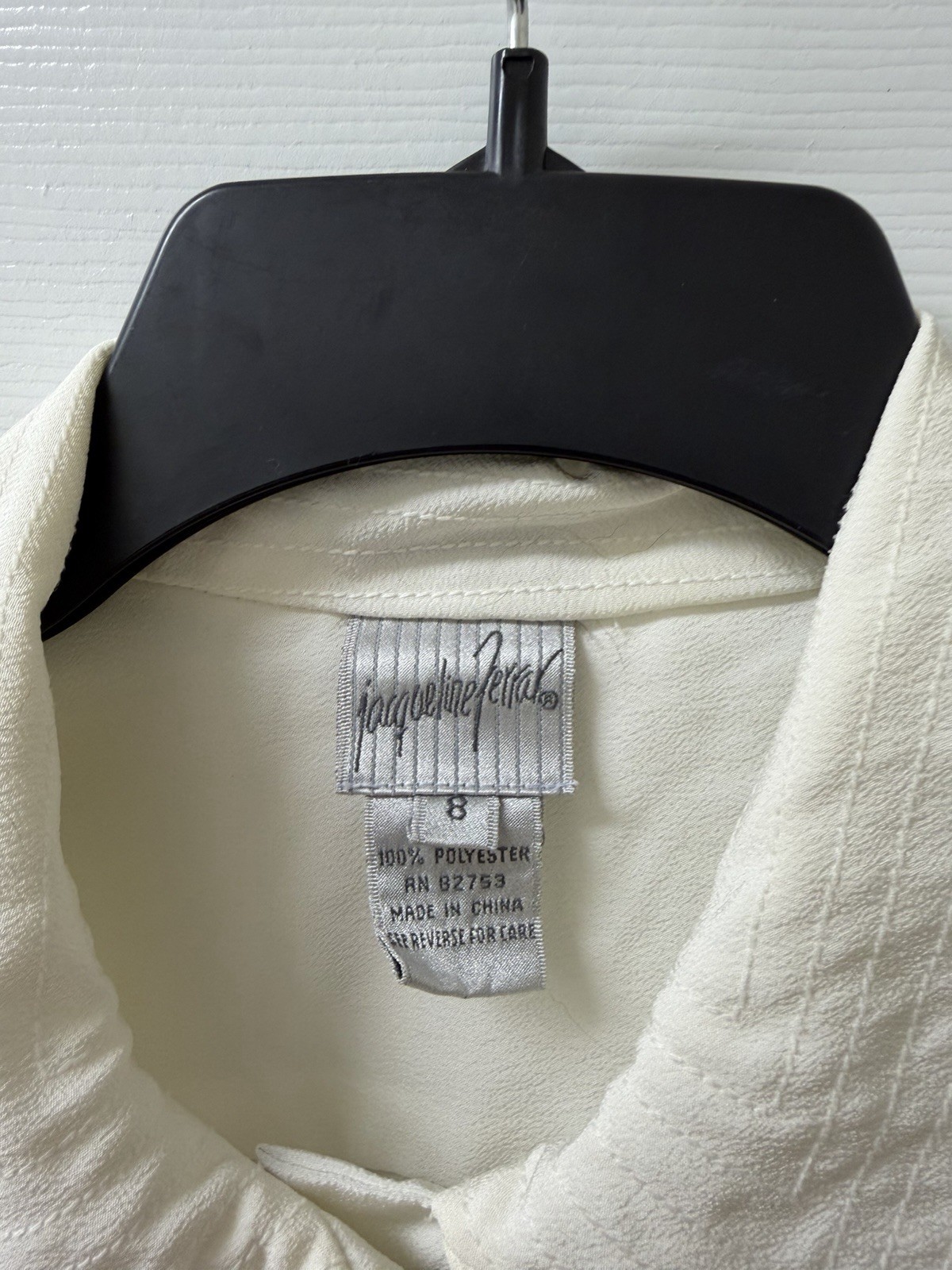 Vintage Jaqueline Ferrar Polyester Blouse In Cream/off-white- Size 8
