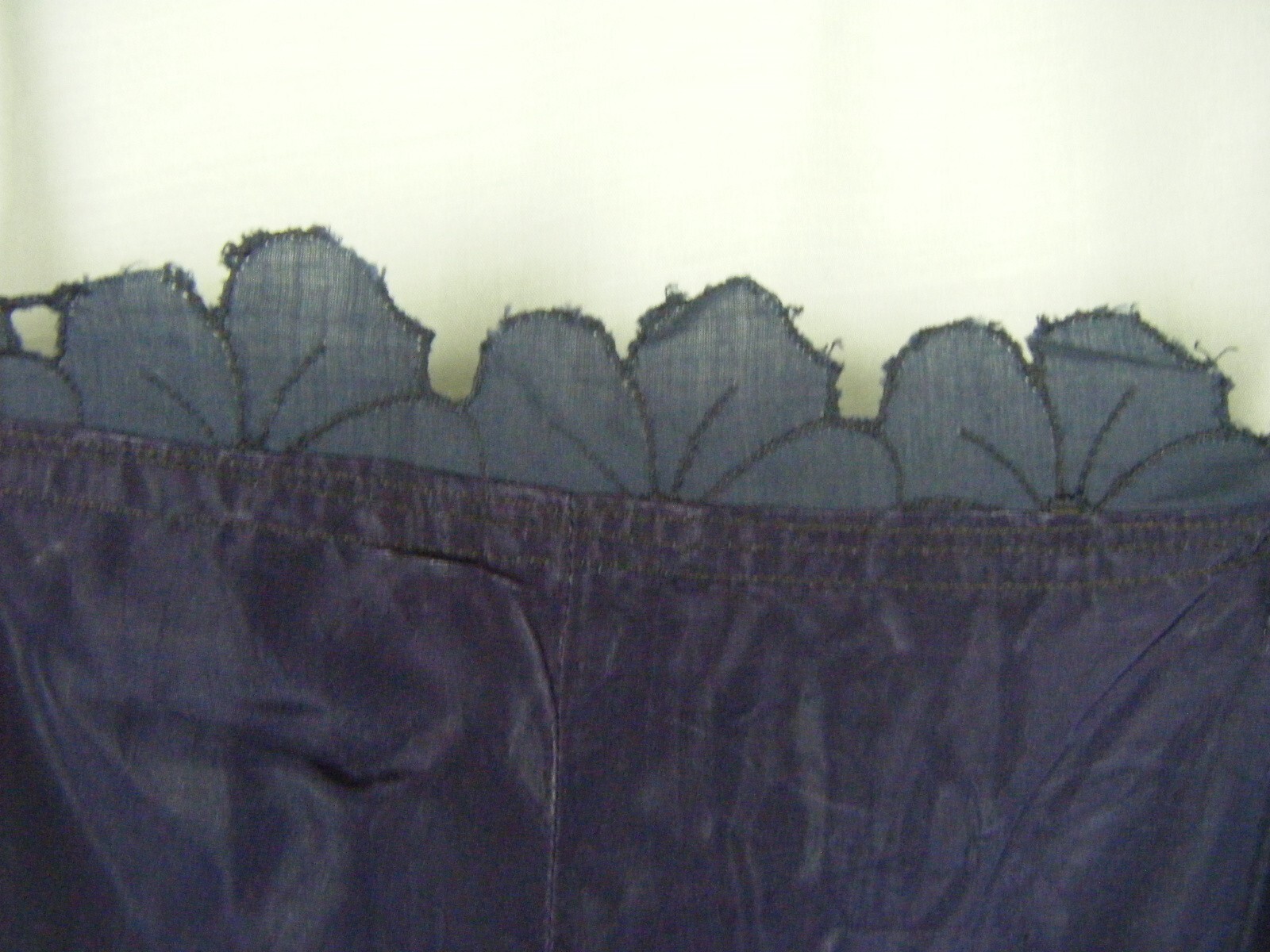 Antique 1927 Navy Blue Chiffon Silk Flapper Dress & note 3 pcs-Bust 38/2XS-XS