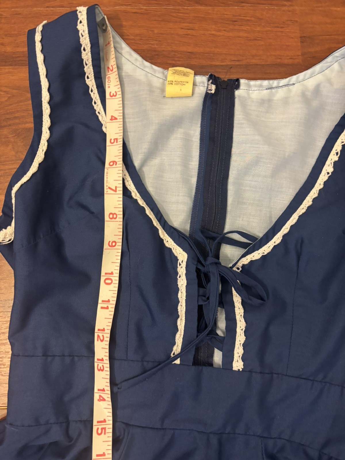 Vintage Parteners Please Dress Cottagcore Renaissance Peasant Corset Blue S/M