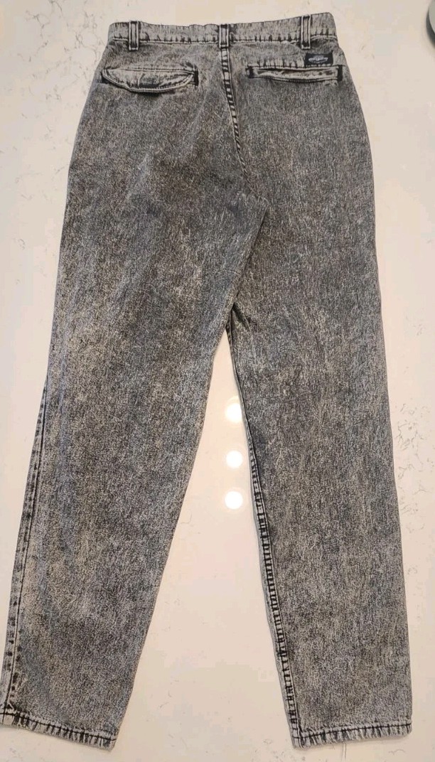 VTG Levis Silver Tab Black Acid Wash Pleated High Waist Jeans Size 27/32