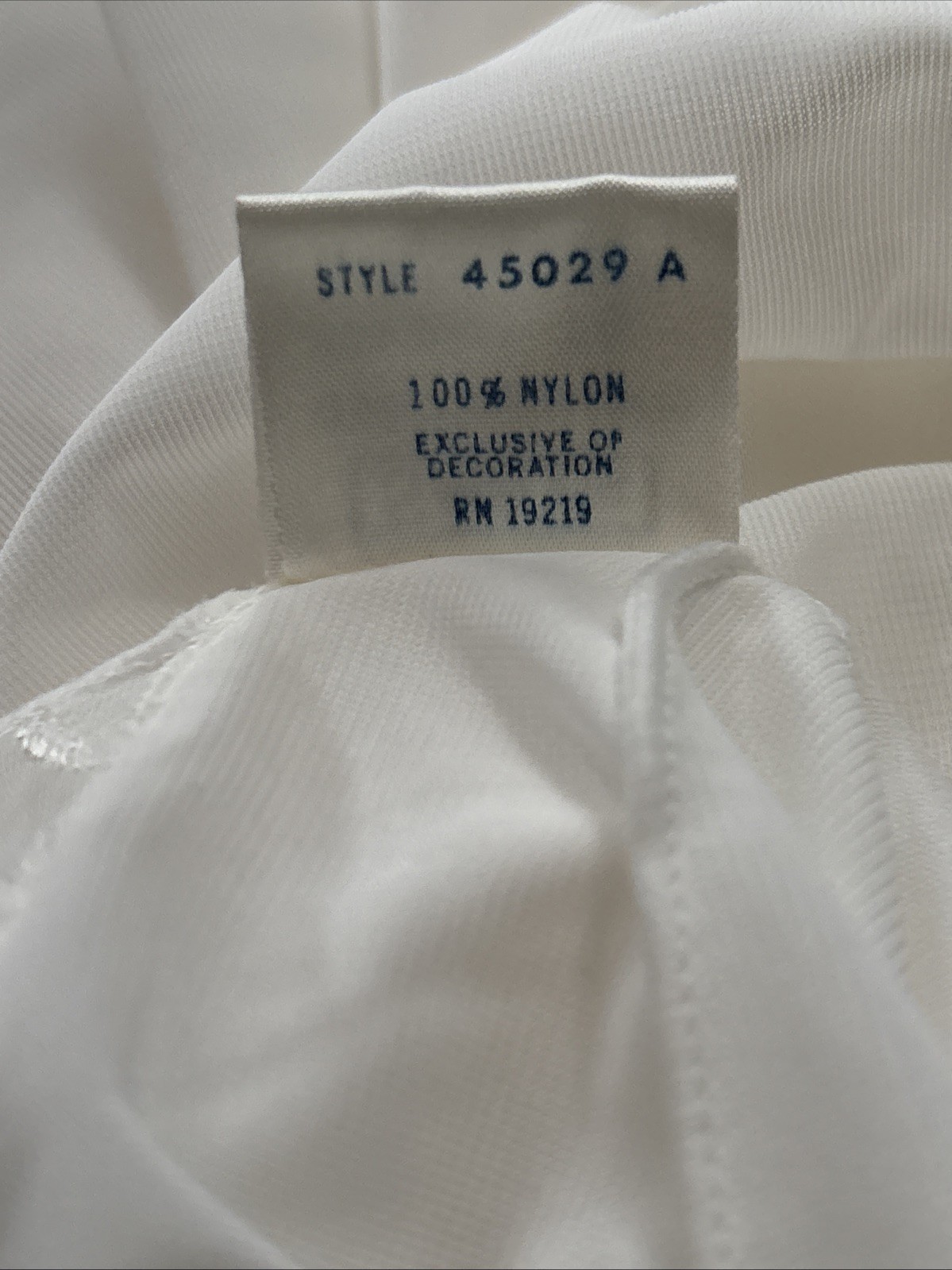 SEARS Tailored White Slip With Shadow Panel, Size 36 Lace Trim Adjustable Straps