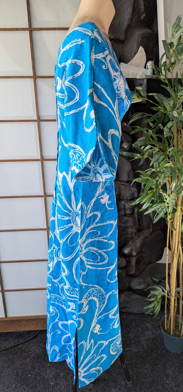 Vtg 60s MCINERNY By SYDNEY Honolulu Traditional Floral Maxi Dress Sz Modern Sz S