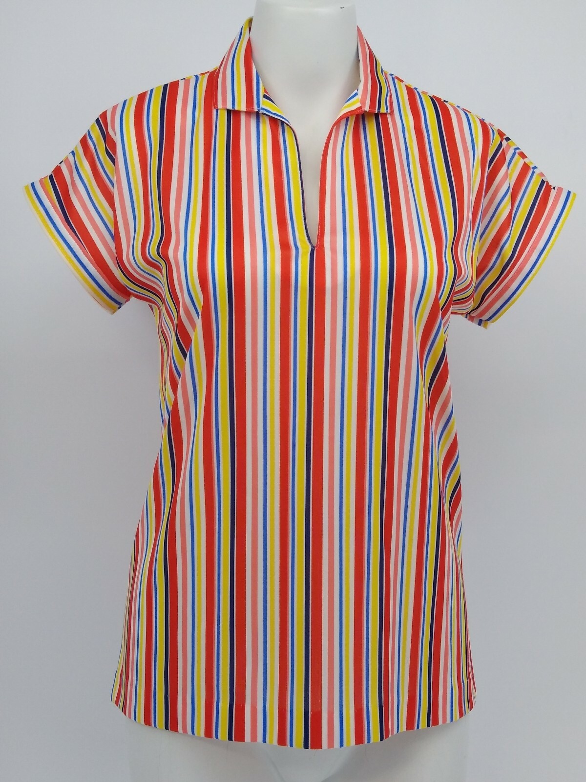 VTG 1970s Ship N Shore Stripe Blouse Shirt Top Size Small