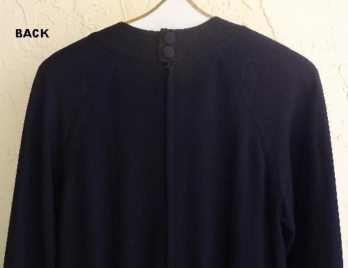 Vintage ADELE SIMPSON Black All Seasons Wool Dropped Waist Dolman Sleeves sz8