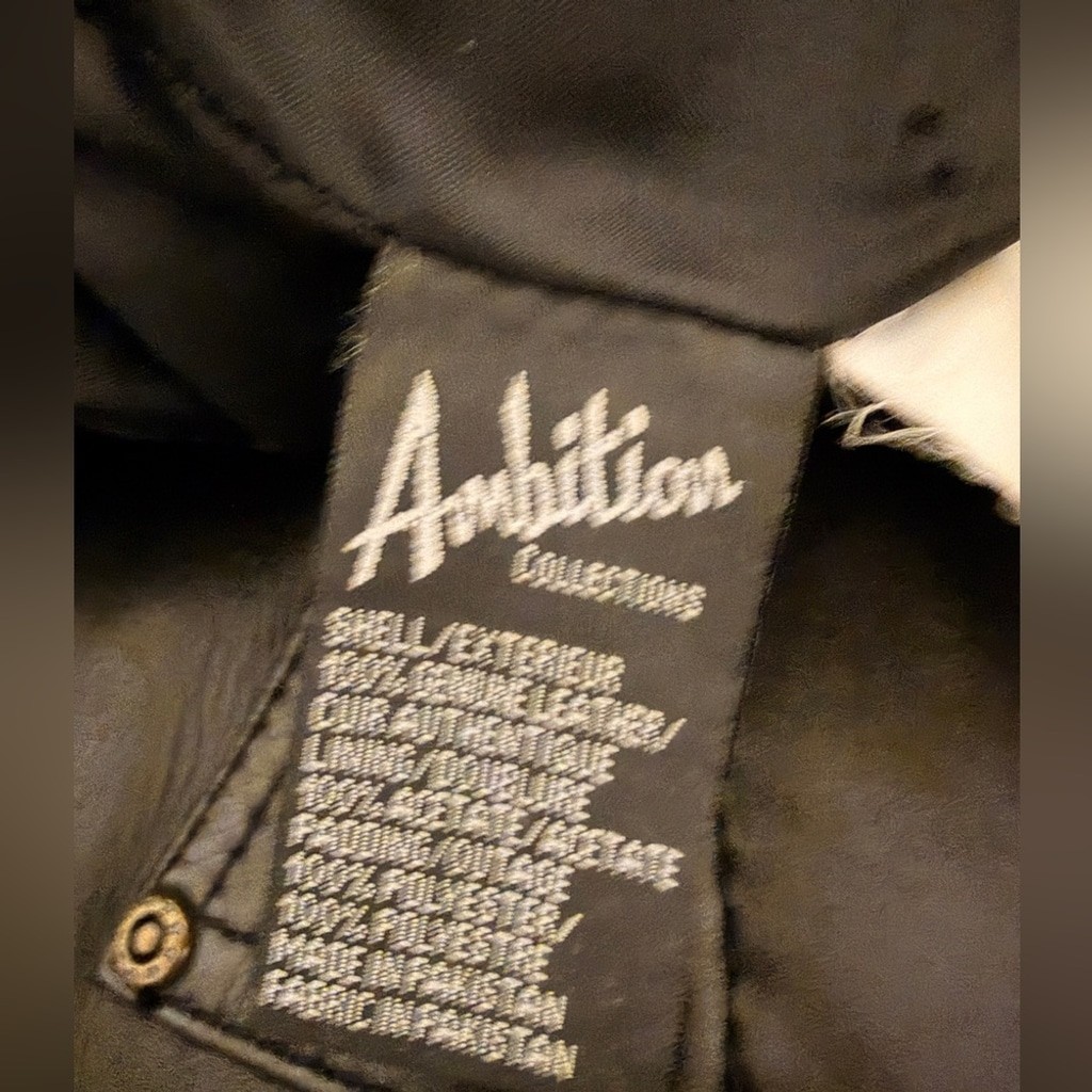 Vintage Ambition 100% Leather Black Straight-Leg Pants Size 32