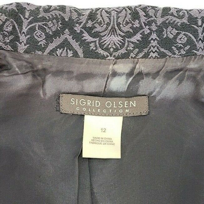 Vintage Wool Silk Jacquard Blazer Jacket Tapestry Art to Wear Purple Size 12