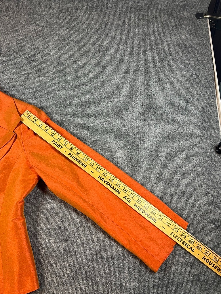 Elizeh New York Paris Orange Shantung Rhinestone Evening Jacket Womens 12