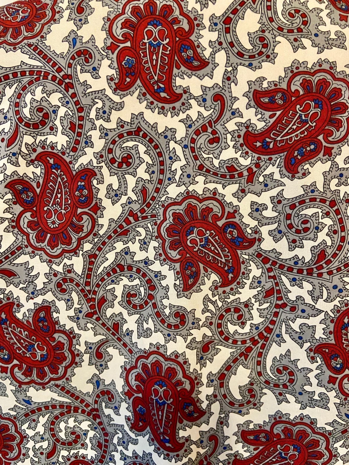 Vintage 60s 70s DEVON Gray Paisley Mod Polyester Shirt Blouse Top M Secretary