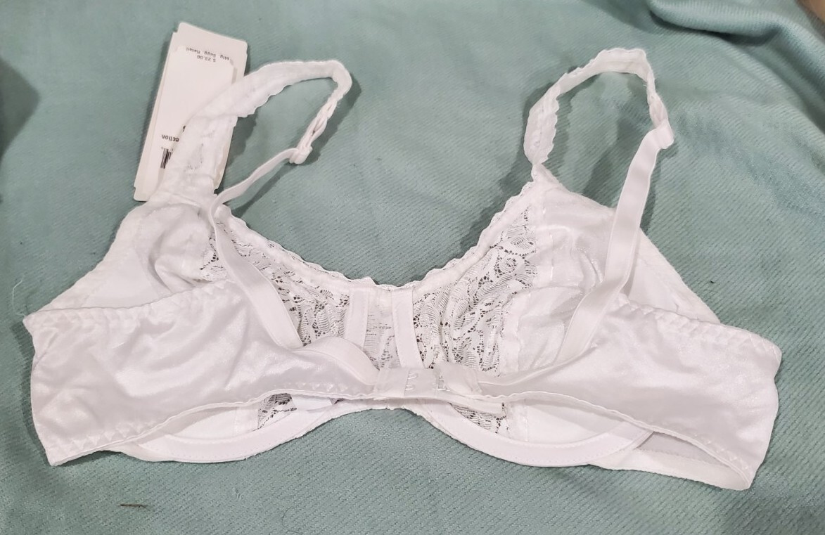 Vintage NWT Playtex Collection Bra 36B Style 4256 Full Figure White Lace NOS
