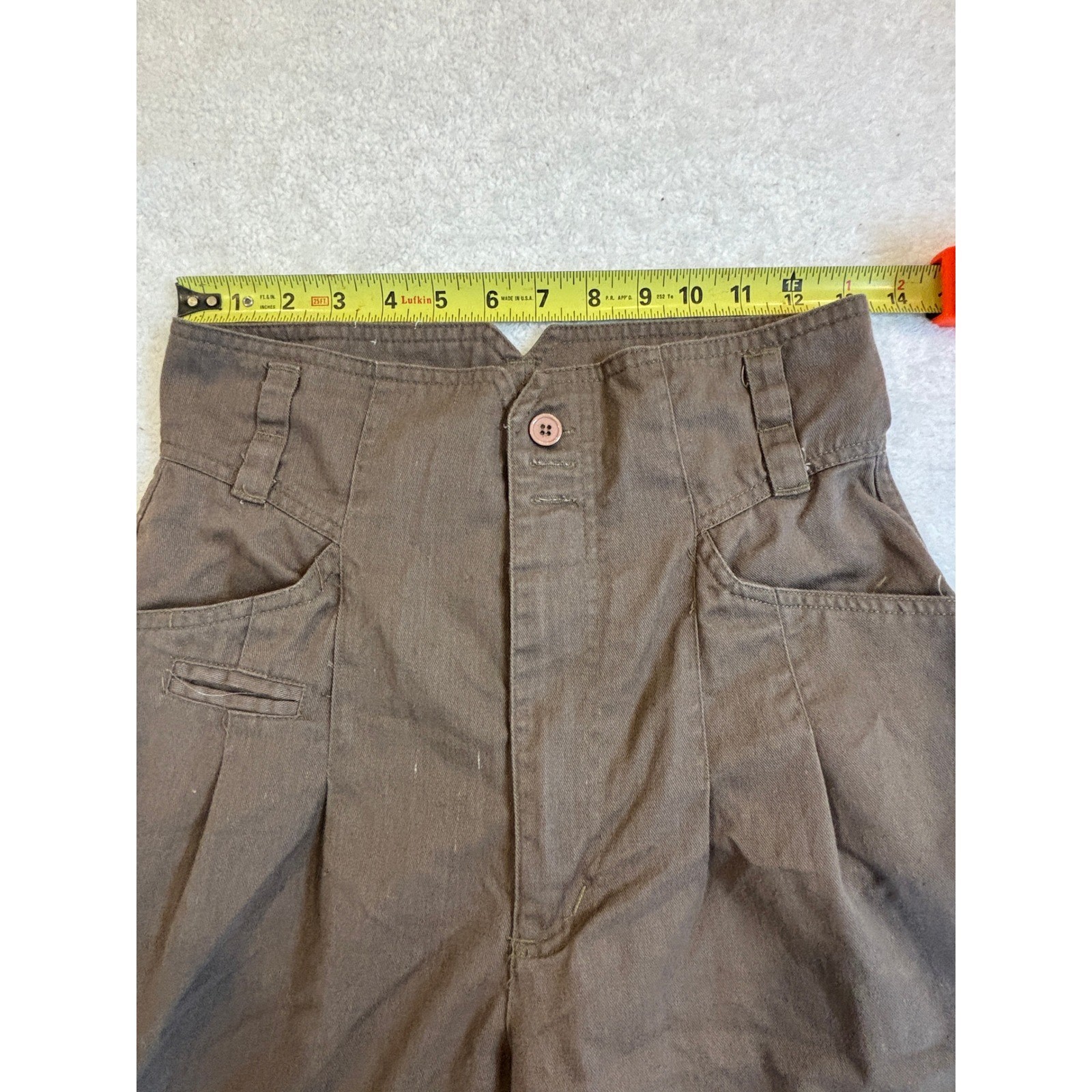 Vintage Related Separates High Waisted Pleated Tapered Trousers Brown Size 9/10
