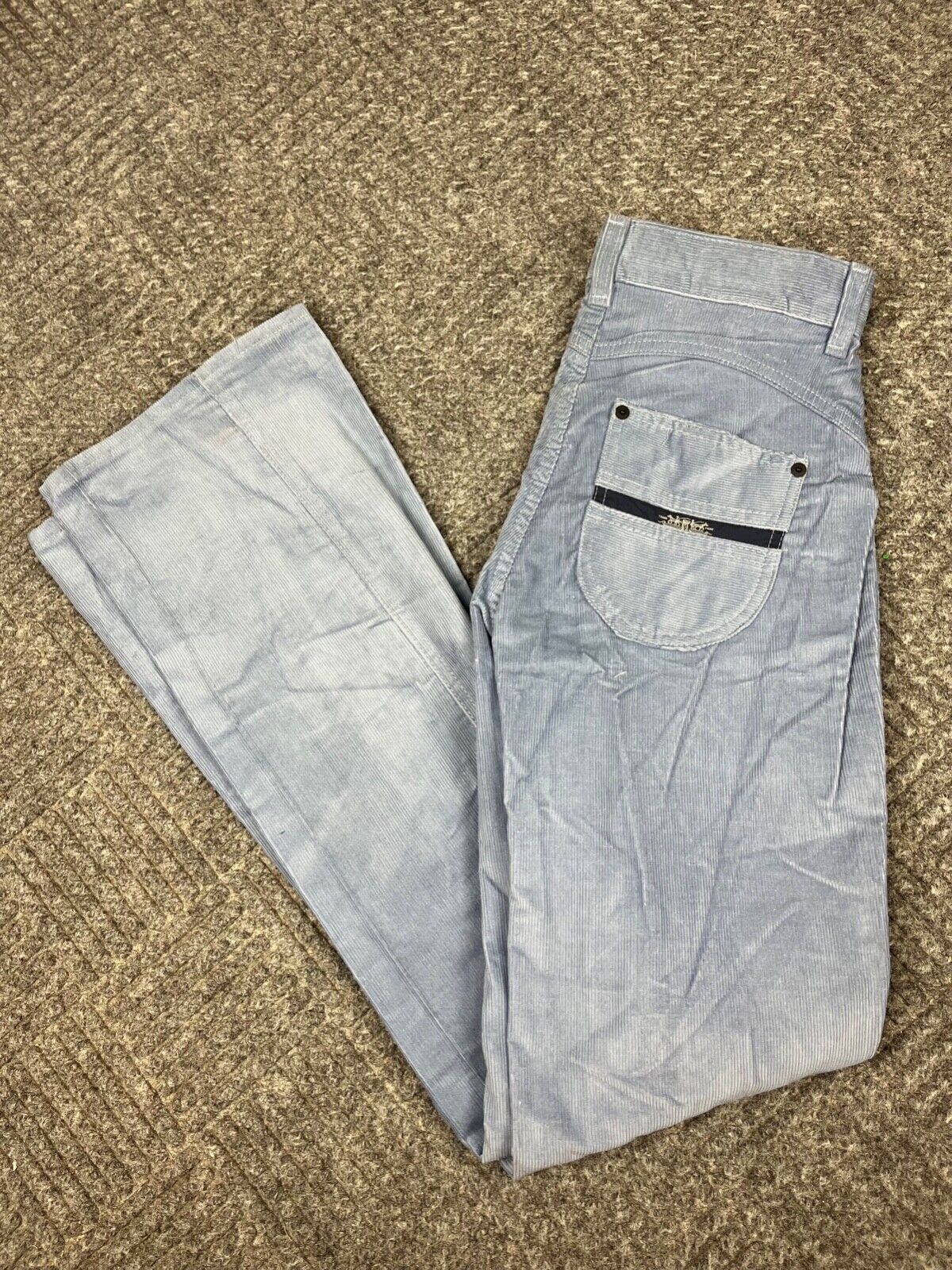 Vintage 70’s Levis Corduroy Pants Womens 25×33 Blue Talon Straight NOS