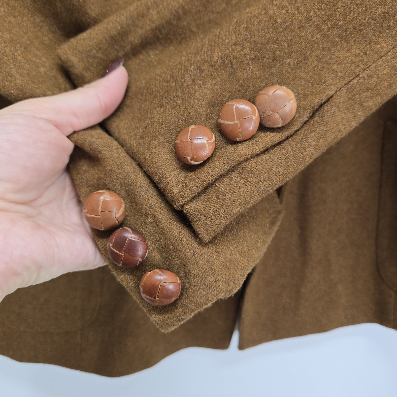 Evan Picone Skirt Suit Women Size 12 Blazer Pleated Skirt Brown 100% Wool VTG
