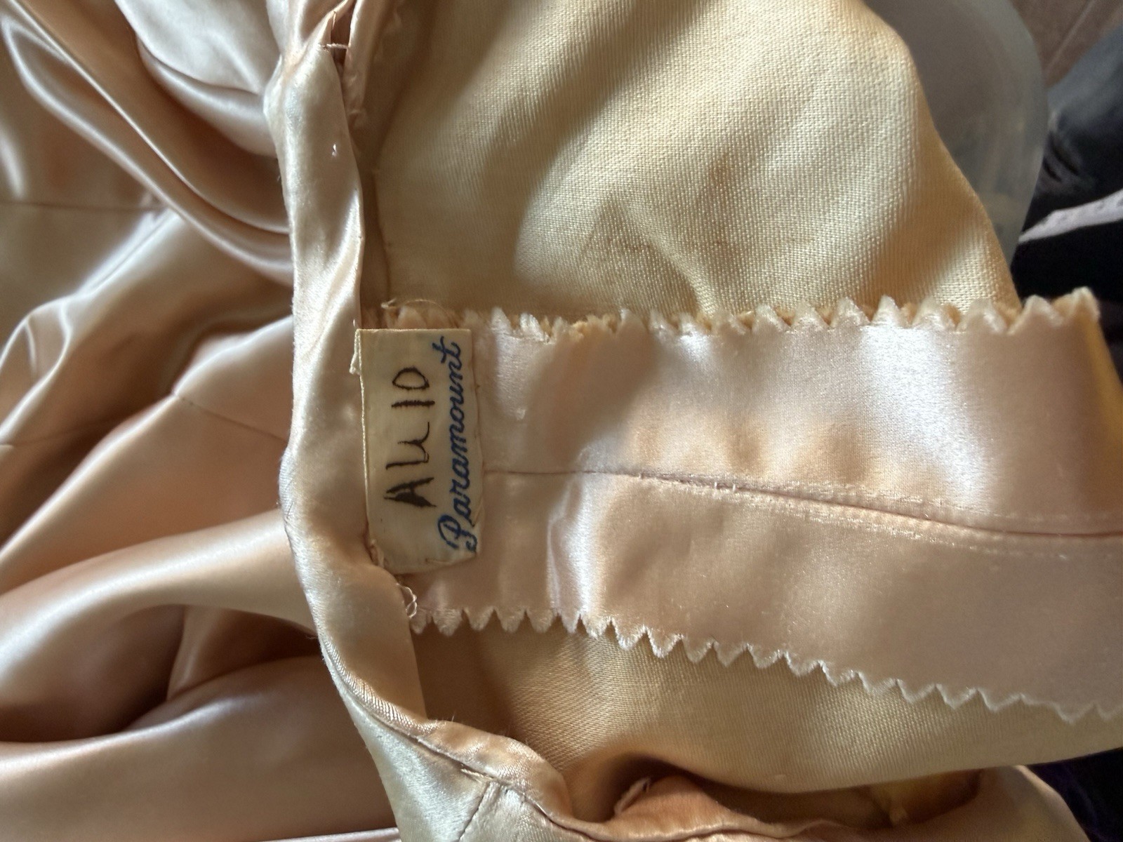 Original Late 1930s Early 1940s Paramount Studios Satin Glamour Gown Dress 30s