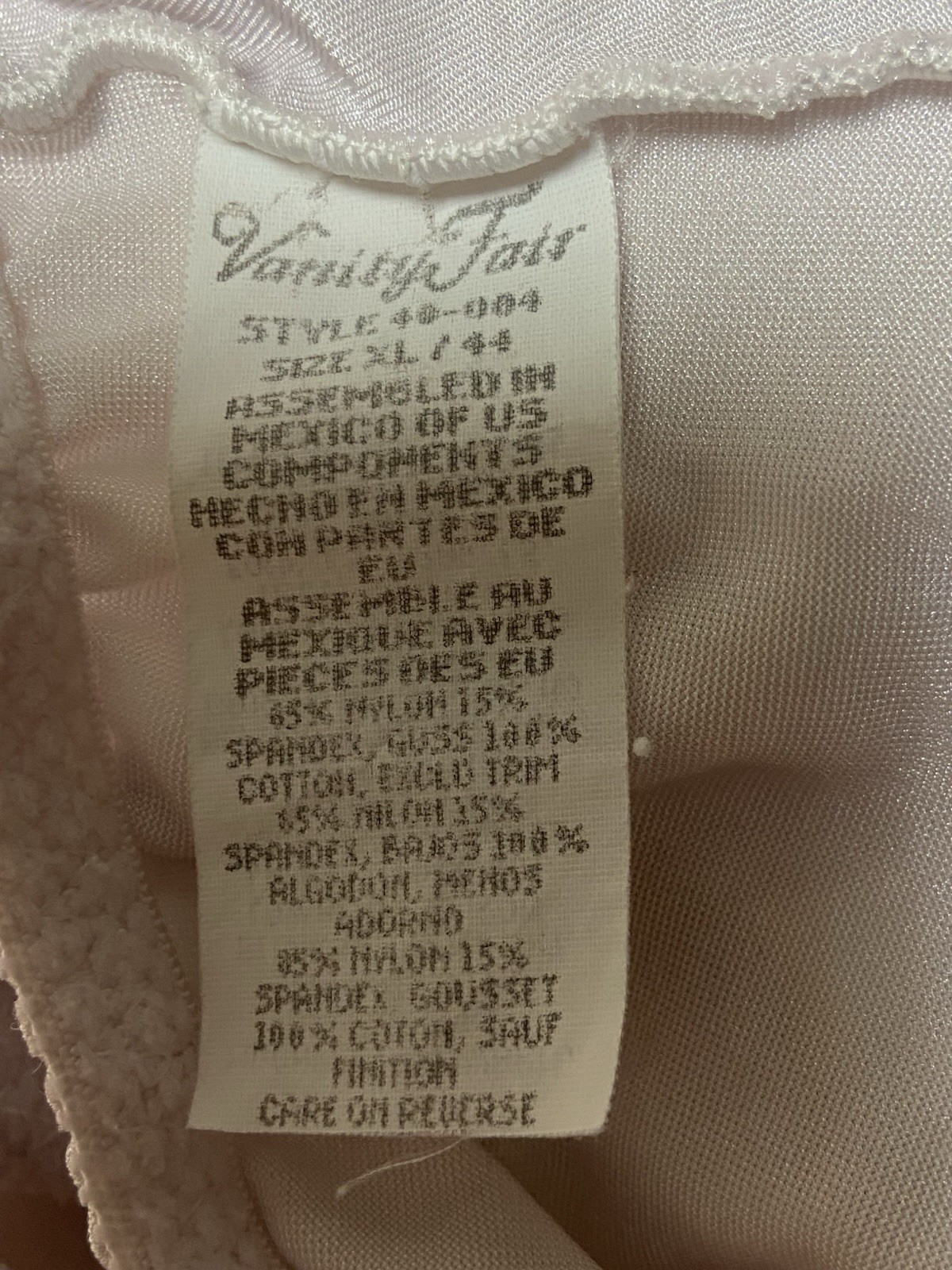 VTG Vanity Fair Satin Panties XL Nylon Granny Sissy Beige